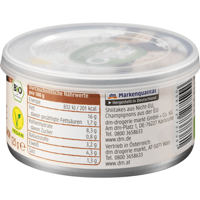 dmBio Vegan Paté Shiitake Champignon 125 g