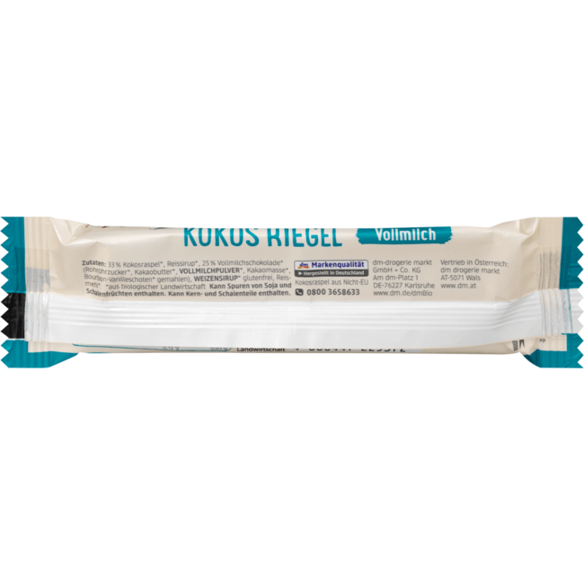 dmBio Volle Melk Chocoladereep Kokos 40 g