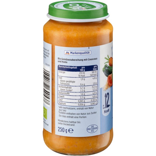 dmBio Menu Groentecouscous Met Kip V.a. 12 Maanden 250 g