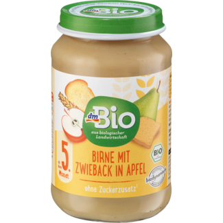 Dmbio dmBio Fruit & Granen Peer Met Beschuit In Appel V.a. 5 Maanden