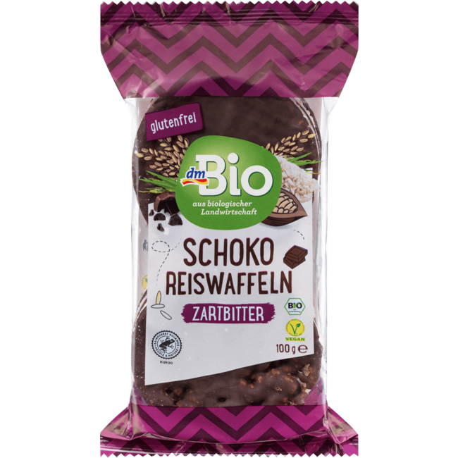 dmBio Pure Chocolade Rijstwafels Glutenvrij 100 g