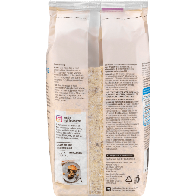 dmBio Pap Basen In Balans Met Boekweit & Aardamandelen 500 g