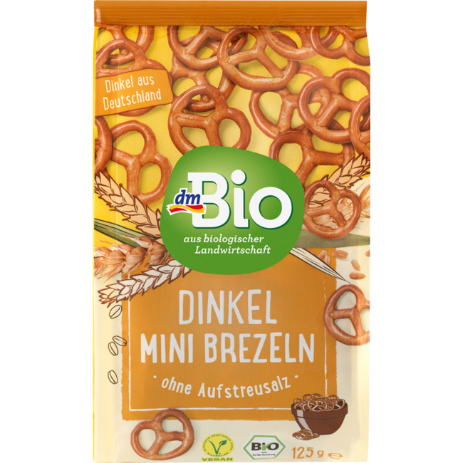 dmBio Mini Spelt Pretzels Zonder Zout 125g