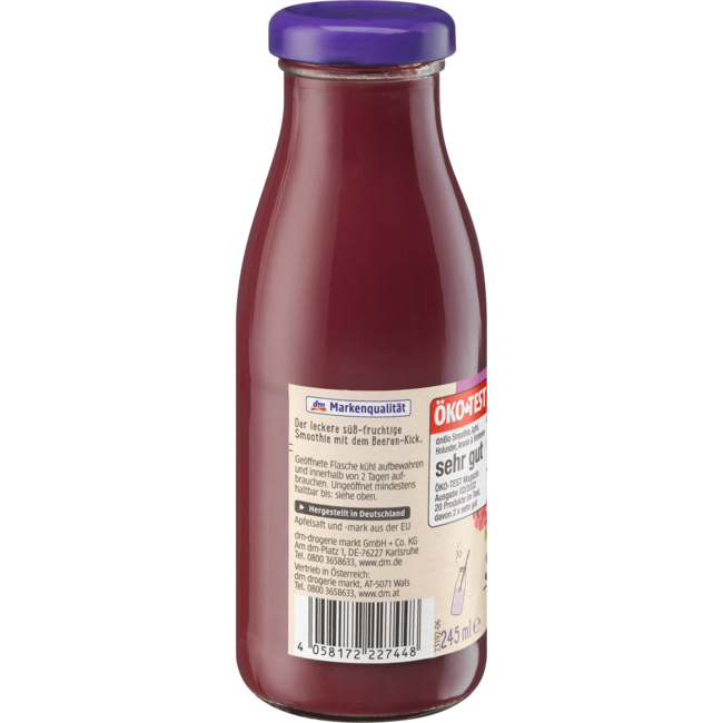 dmBio Smoothie Appel, Vlier, Aronia & Framboos 245ml