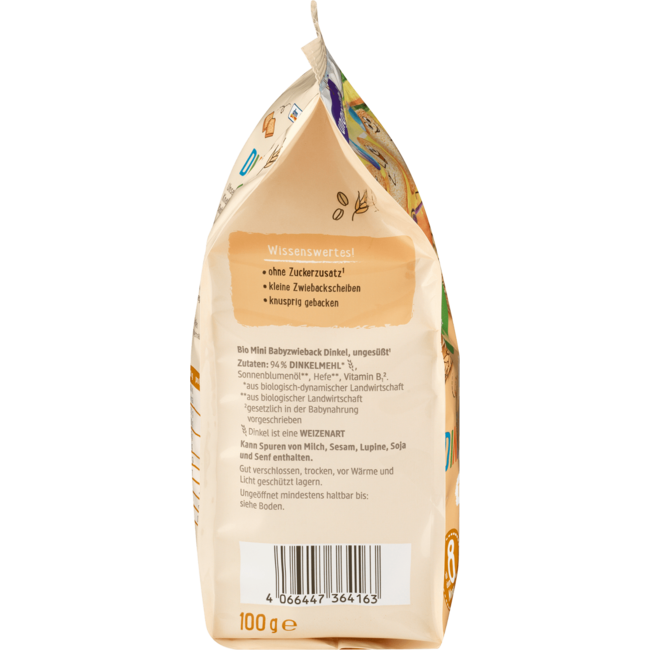 dmBio Babysnack Mini Spelt Beschuit Vanaf 8 Maanden 100g