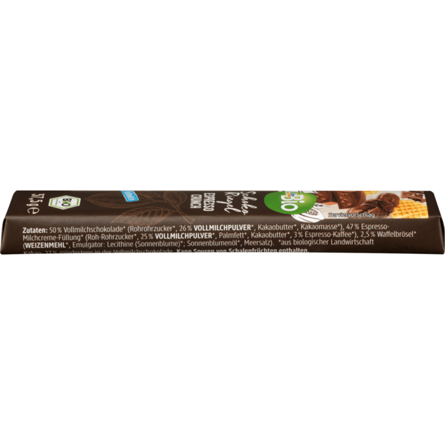 dmBio Volle Melk Chocoladereep Espresso Crunch 37 g
