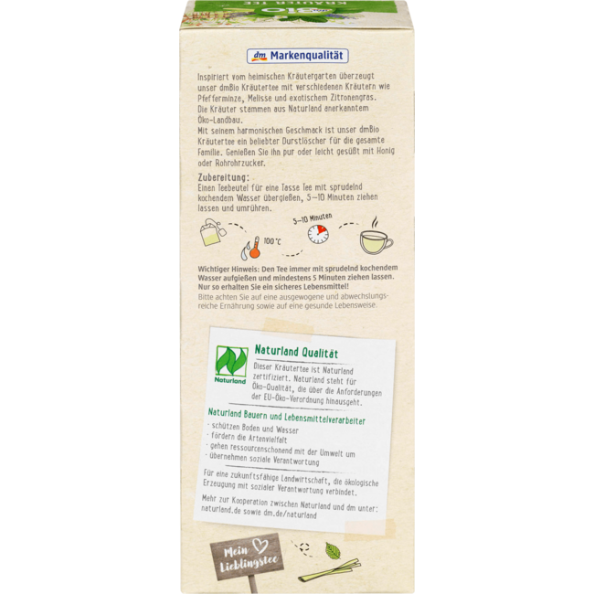 dmBio Kruidenthee Citroengras, Melisse (20 Zakjes) 30 g
