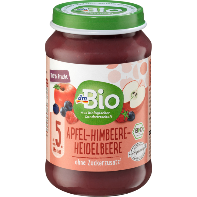dmBio Vruchten Appel-Framboos-Bosbes Vanaf 5 Maanden 190g