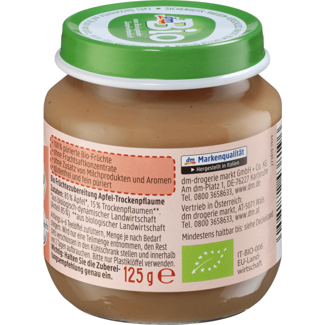 dmBio Vruchten Gedroogde Pruim In Appel Vanaf 5 Maanden125 g