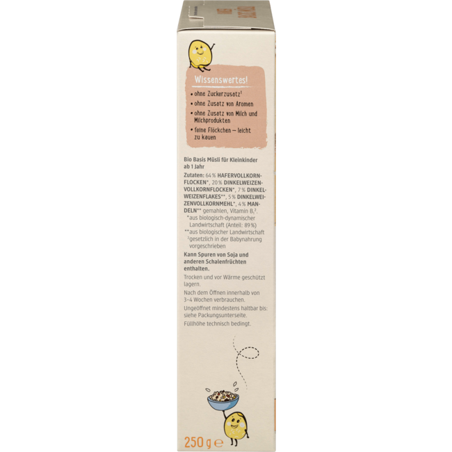 dmBio Kindermuesli Basis Vanaf 1 Jaar 250 g