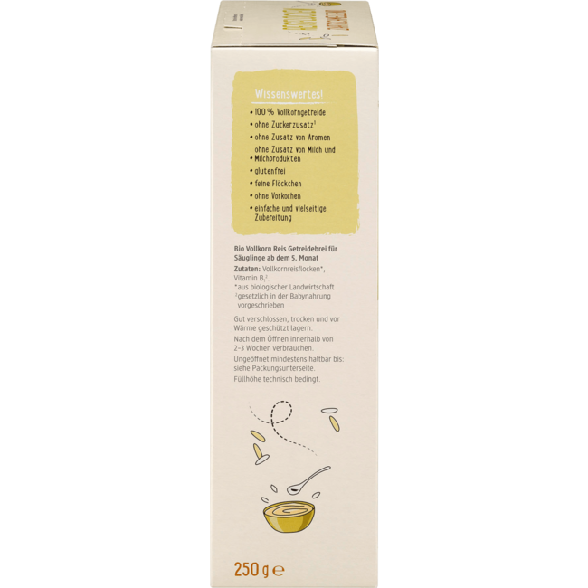 dmBio Graanpap Bio Rijstvlokken Zacht Smeltend V.a. 5 Maanden 250 g