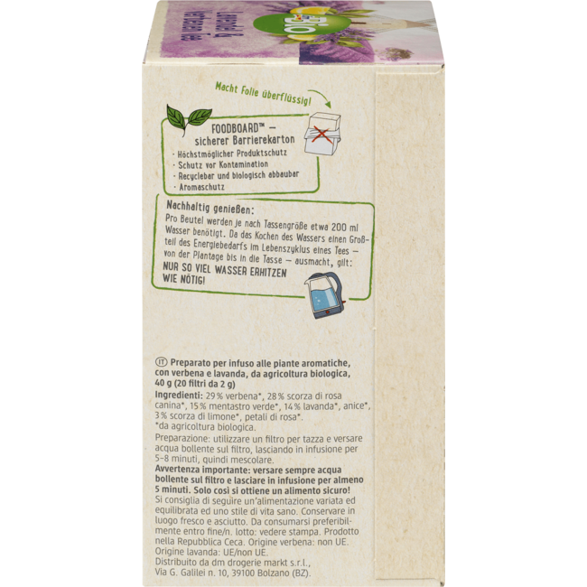 dmBio Kruidenthee Lavendel Verbena (20 Zakjes) 40 g