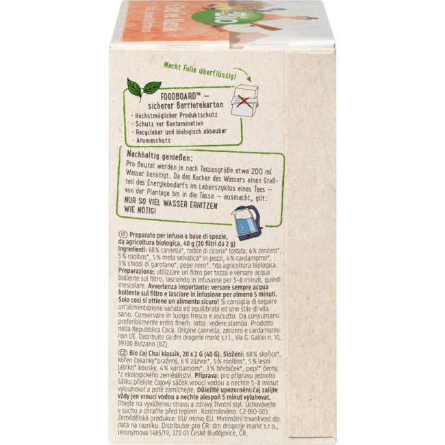 dmBio Kruidenthee Chai Thee Klassiek (20 Zakjes) 40 g