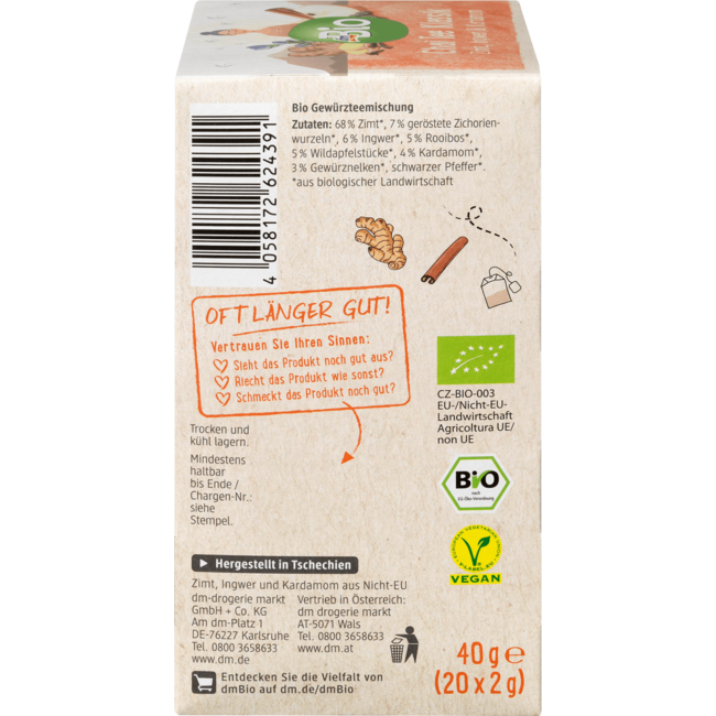 dmBio Kruidenthee Chai Thee Klassiek (20 Zakjes) 40 g