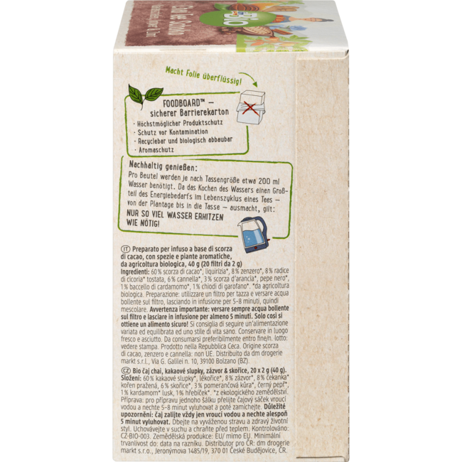 dmBio Kruidenthee Chai Thee Chocolade (20 Zakjes) 40 g