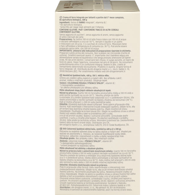 dmBio Graanpap Bio Spelt Vanaf 5 Maanden 2x200g 400 g