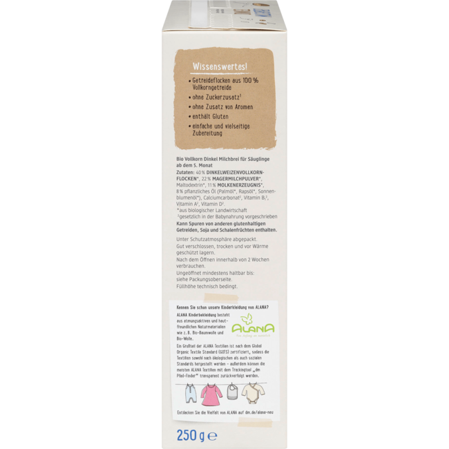 dmBio Spelt Avond Melkpap Vanaf 5 Maanden 250 g