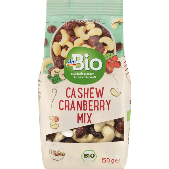dmBio Noten & Gedroogd Fruit Mix Cashew Cranberry 150 g