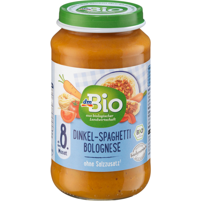 dmBio Menu Spelt Spaghetti Bolognese Vanaf 8 Maanden 220 g
