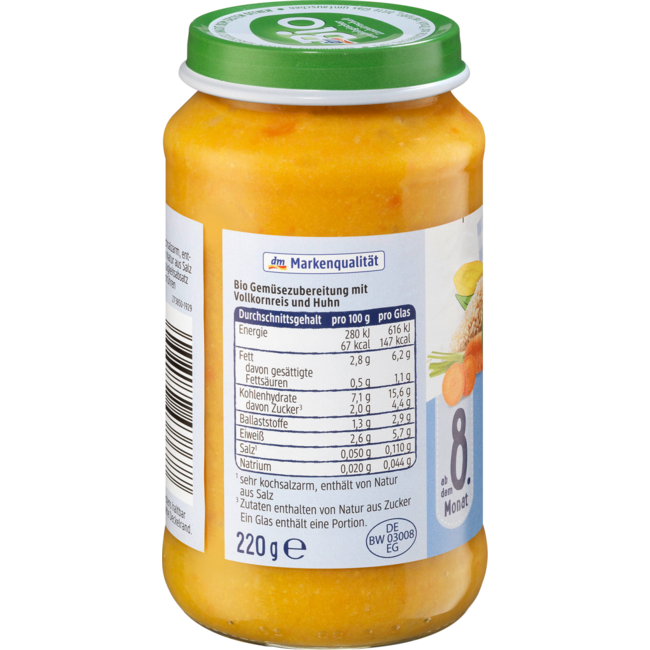 dmBio Menu Groenterijst Met Kip Vanaf 8 Maanden220 g