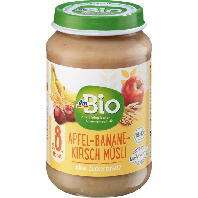 dmBio Fruit & Granen Appel-Banaan-Kers Muesli Vanaf 8 Maanden190 g