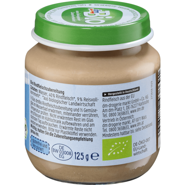 dmBio Rundvleesbereiding Vanaf 5 Maanden 125 g