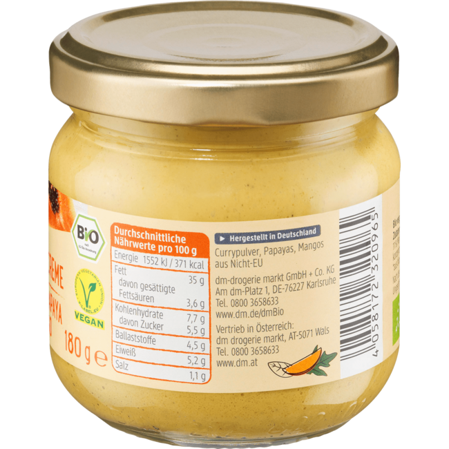 dmBio Curry-Papaya Mango Spread 180 g