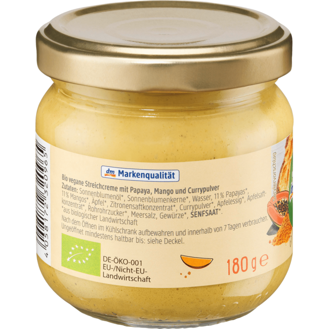 dmBio Curry-Papaya Mango Spread 180 g