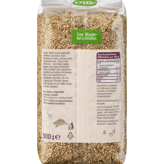 dmBio Sesam Ongepeld 500 g