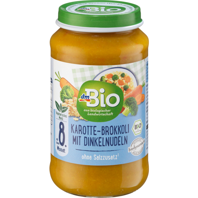 dmBio Menu Wortelbroccoli Met Speltpasta Vanaf 8e Maanden 220 g