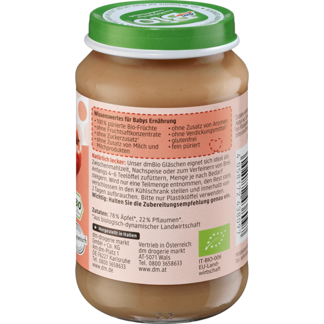 dmBio Fruit Pruim In Appel Vanaf 5 Maanden 190 g