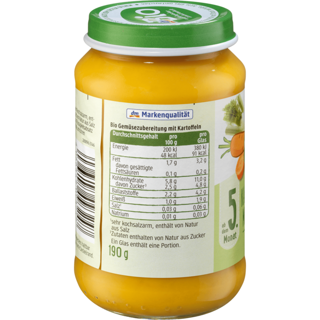 dmBio Groenten Wortel-Venkel Met Aardappelen Vanaf 5 Maanden 190 g