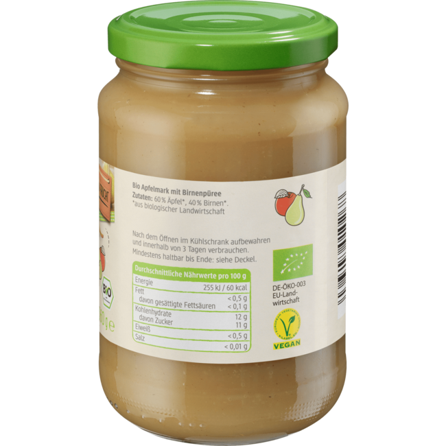 dmBio Appelmoes Met Peer 360 g