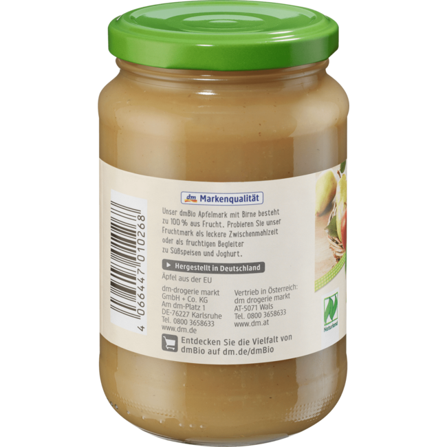 dmBio Appelmoes Met Peer 360 g