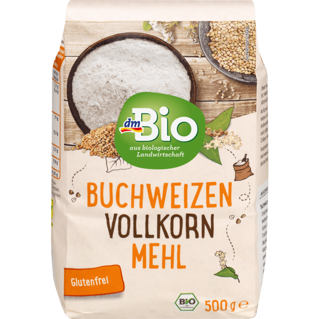 dmBio Boekweitmeel Volkoren Glutenvrij 500 g