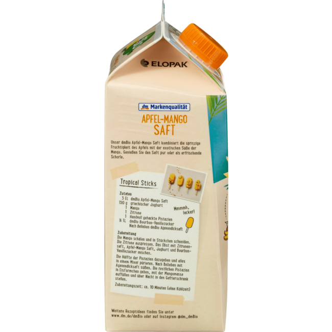 dmBio Direct Sap Appel-Mango Met Mango Pulp 750ml