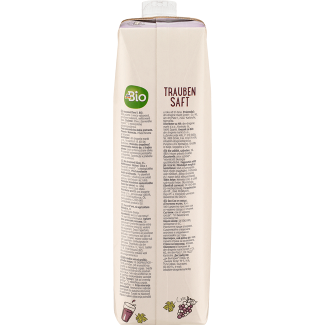 dmBio Direct Sap Druivensap Natuurlijk Troebel 1 l