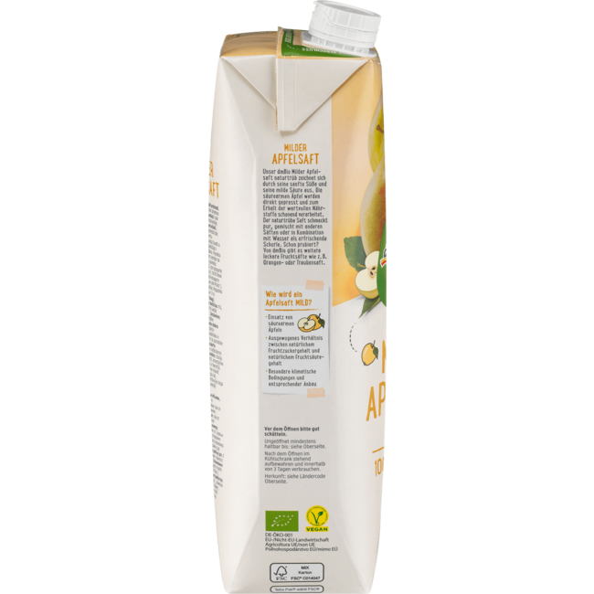 dmBio Direct Sap Milde Appelsap Natuurlijk Troebel 1 l