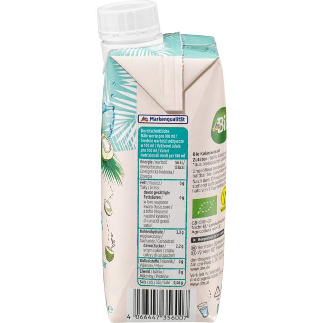 dmBio Kokoswater Naturel 330 ml