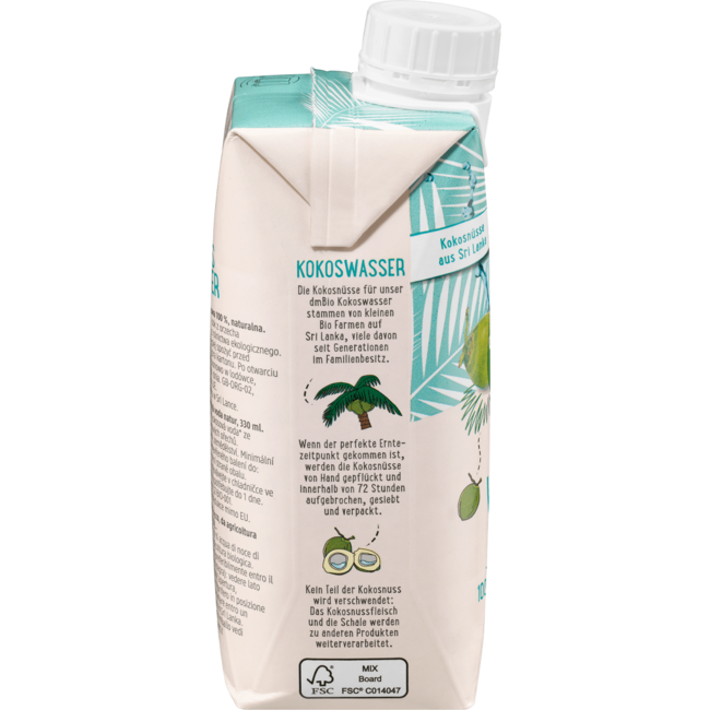 dmBio Kokoswater Naturel 330 ml