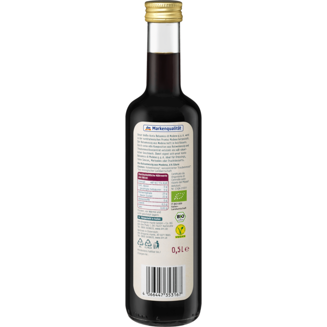dmBio Aceto Balsamico Di Modena BGA Azijn 500 ml