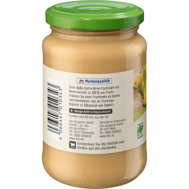 dmBio Kweepeer-Peer & Bananenmoes 360 g