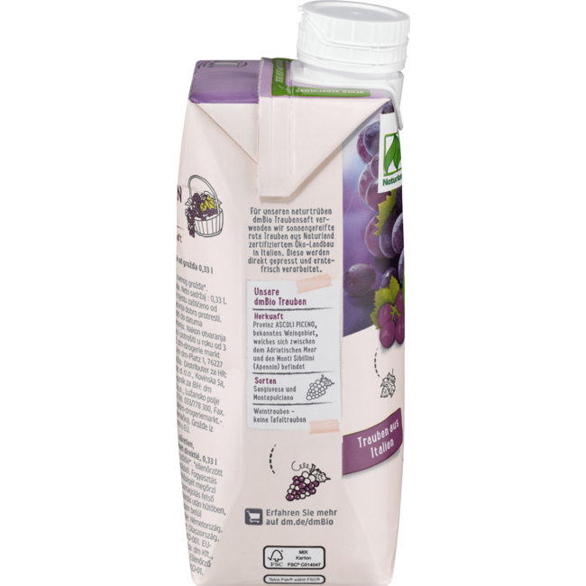 dmBio Direct Sap Druivensap Natuurlijk Troebel 330ml