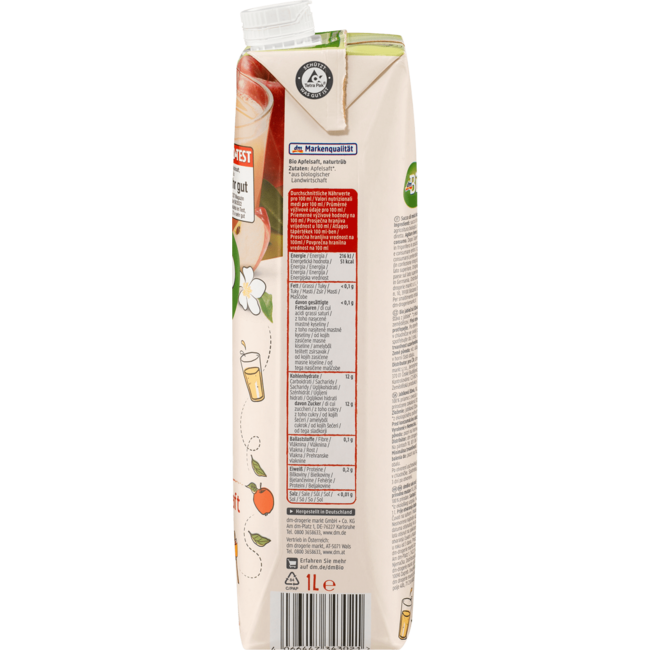 dmBio Direct Sap Appelsap Natuurlijk Troebel 1l