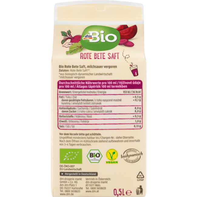 dmBio Direct Sap, Rode Biet 500ml