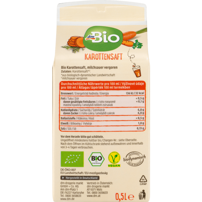 dmBio Direct Sap Wortelsap 500 ml