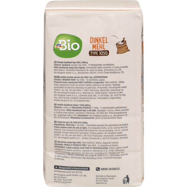 dmBio Speltmeel Type 1050 1000 g