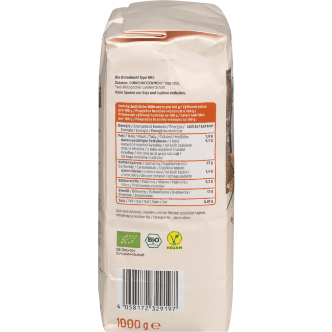 dmBio Speltmeel Type 1050 1000 g