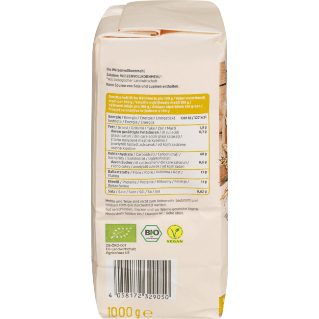 dmBio Tarwemeel Volkoren 1000 g