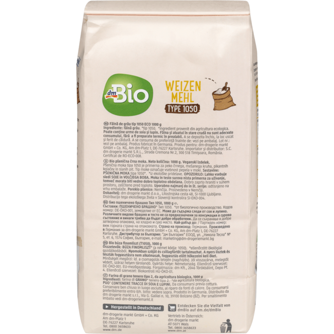 dmBio Tarwemeel Type 1050 1000 g